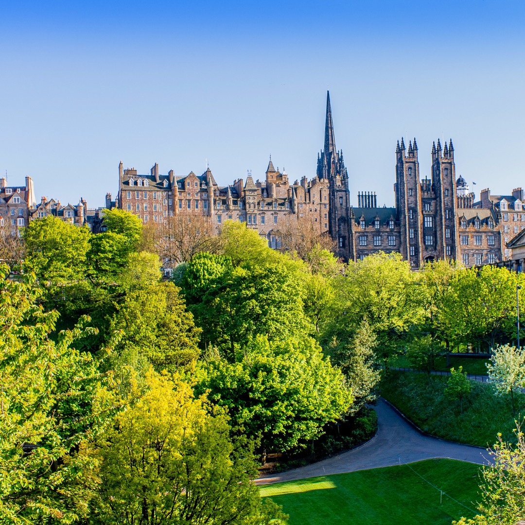 Edinburgh town and the beautiful greenery 